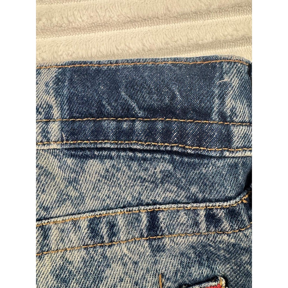 BDG Urban Outfitters Womens Snake Print Straight Leg Jeans Blue Acid Wash Denim - Picture 10 of 14
